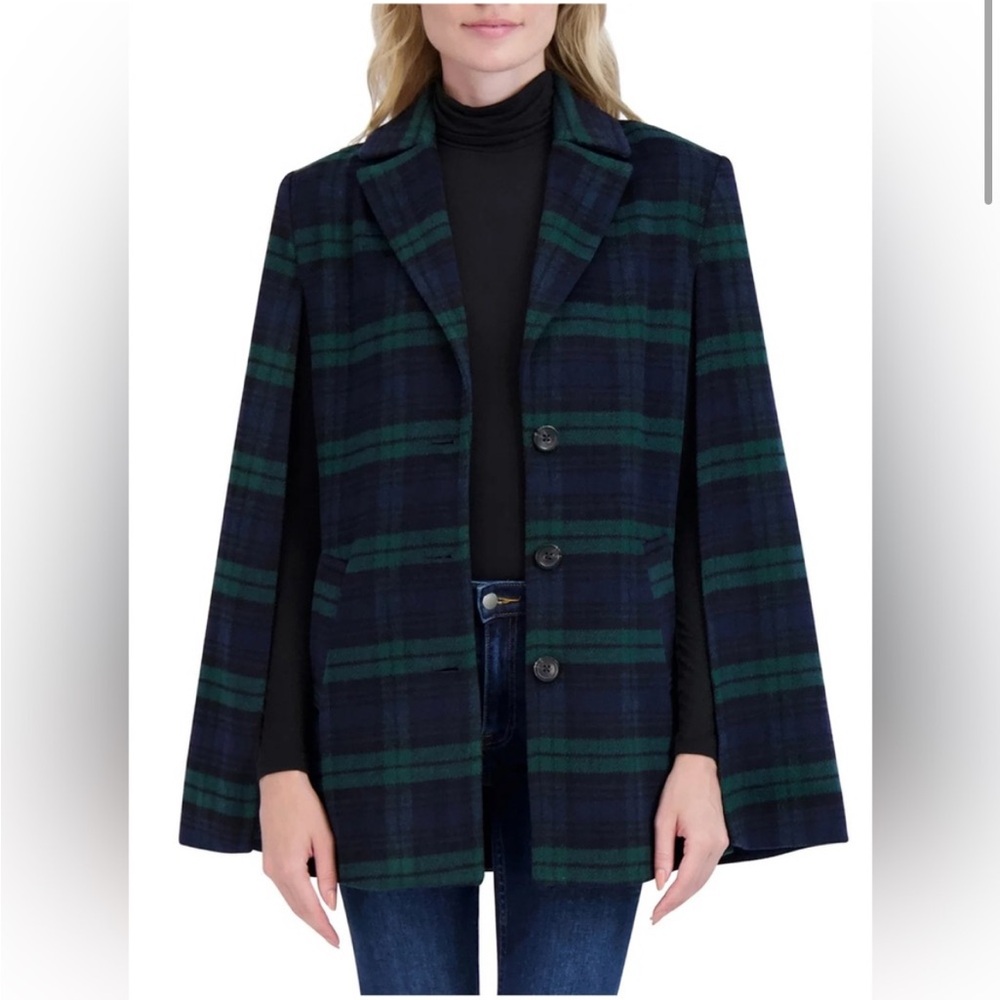 Orvis Women's Green Plaid Cape Jacket
